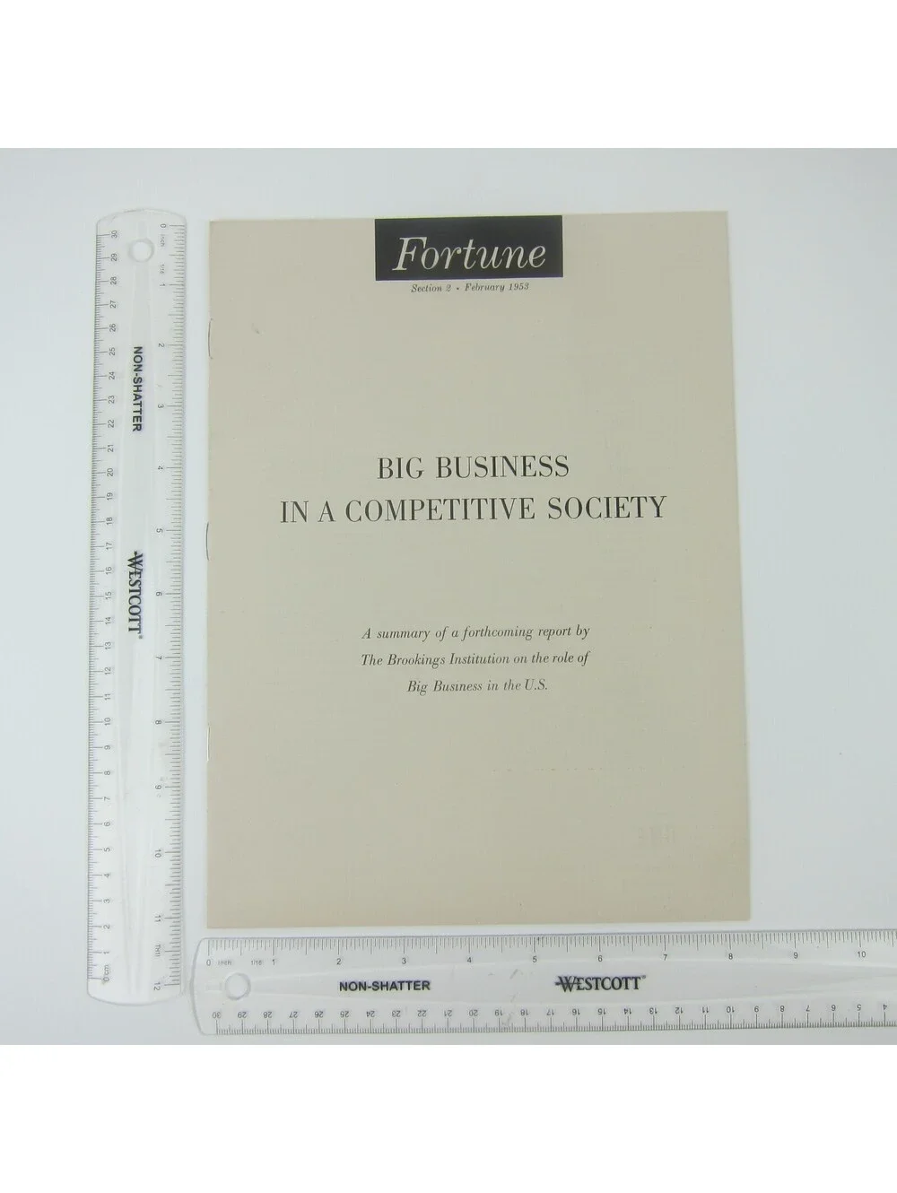 Big Business in a Competitive Society Summary Report The Brookings Institution